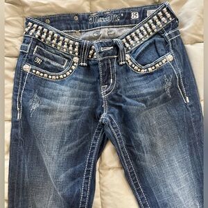Miss Me Women's Blue Studded Boot Cut Jeans